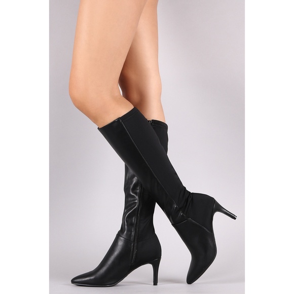 Last Size 9 ***🍂🖤Toe Kitten Heeled Knee Boot - Picture 3 of 5